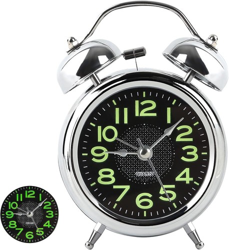 Silent alarm clock double - double, bell