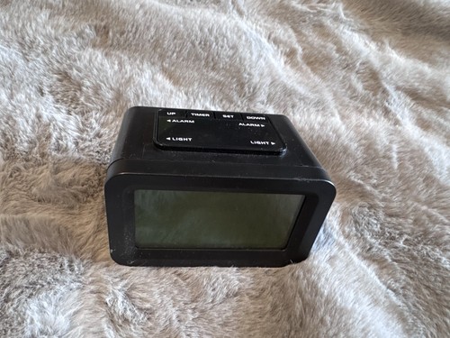 Black digital alarm clock - digital,