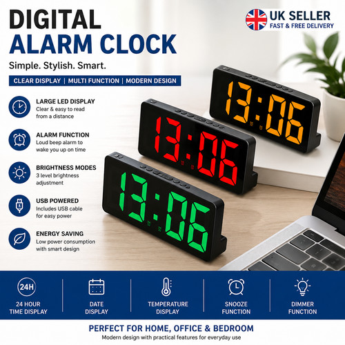 Led electric digital alarm - electric,